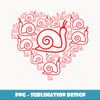 Snail Valentine Day Clothing Gift for Him Her Red Heart Love - Premium Sublimation Digital Download