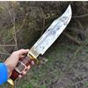 Stag Handle Bowie Knife Custom Handmade Bowie Survival Outdoor Camping Knife Gift For Him Unique Stag Antler Bowie Knife (3).jpg