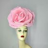 Large pink rose wedding headdress bride ascinator Kentucky Derby hat,.jpg