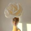 Large flower headpiece Champagne fascinator, bridal headband, wedding guest, bride style 2024.jpg