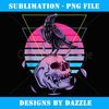 Vaporwave Skull And Crow Retro Aesthetic Pastel Goth Art - Creative Sublimation PNG Download