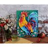 Rooster Painting Chicken Original Art Farm Bird Wall Art Impasto Artwork Oil — копия (6).jpg