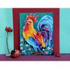 Rooster Painting Chicken Original Art Farm Bird Wall Art Impasto Artwork Oil — копия (7).jpg