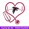 Stethoscope Heart Atlanta Falcons Svg, Atlanta Falcons Svg, NFL Svg, Png Dxf Eps Digital File.jpeg