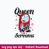 Queen of Screams Svg, Sally Svg, Png Dxf Eps File.jpeg