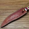 Damascus Steel Hunting Bowie Knife With Handmade Cow Leather  (4).jpg