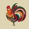 folk rooster cross stitch