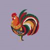 modern rooster cross stitch pattern