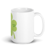 Four leaves clover white glossy mug