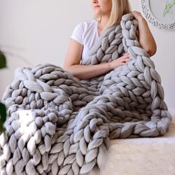 handmade chunky knit blanket