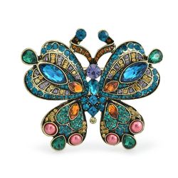 Colorful butterfly brooch, Insect jewelry, Statement woman gift