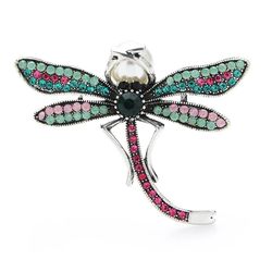 Colorful dragonfly brooch, Insect jewelry, Statement woman gift, Dragonfly lover gift