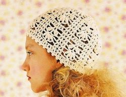 Crochet Lace Sun Hat Women's Summer Skull Tams Hat Cotton Lace Vintage Style Mini Boho Sun Hat Handmade Gift for Her