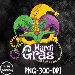 Mardi Gras Mardi Gras 2024 Beads Mask Feathers PNG, Sublimation Design
