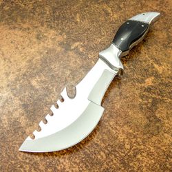 RARE CUSTOM HAND MADE D2 TOOL STEEL FULL TANG TRACKER KNIFE BULL HORN HANDLE