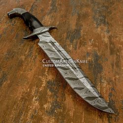 Hand Made 1 of a kind custom Damascus Bowie knife Work Of Art Best Gift