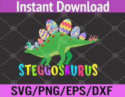 Stegosaurus Bunny Ears Egg Easter Day Dinosaur Dino Svg, Eps, Png, Dxf, Digital Download
