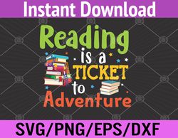 Reading Adventure Library Student Teacher Book School Svg, Eps, Png, Dxf, Digital Download