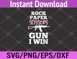 Rock Paper Gun I Win Funny Game Joke Svg, Eps, Png, Dxf, Digital Download