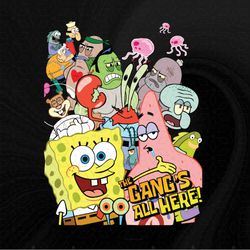 SpongeBob SquarePants The Gangs All Here Png, Sublimation Designs Download