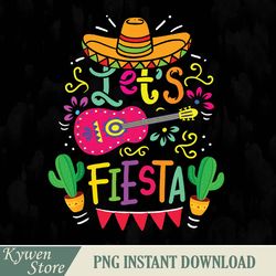 Let's Fiesta Cinco De Mayo Mexican Party Guitar Lover Png, Design Download