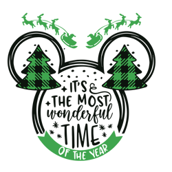 The Most Wonderful Mickey Mouse SVG, Merry Christmas svg, Holiday svg, xmas svg, Santa Christmas Svg, Christmas svg File