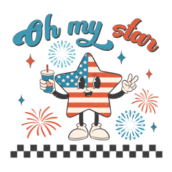 Oh My Star Png, 4th Of July Png, America Png, Independence Day Png, Patriotic Png, USA Flag Png Digital Download