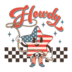 Howdy Cowboy 4th July Png, 4th Of July Png, America Png, Independence Day Png, Patriotic Png, USA Flag Digital Download