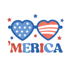 Merica Heart Svg, 4th Of July Png, America Svg, Independence Day Svg, Patriotic Svg, USA Flag Digital Download