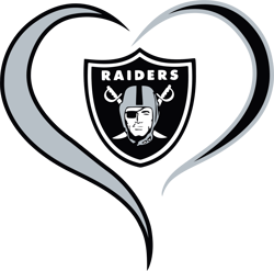 Las Vegas Raiders Heart Logo Football Svg, Las Vegas Raiders Svg, NFL svg, NFL Logo Svg, Sport Team Svg Digital Download