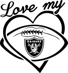 Love My Las Vegas Raiders Logo Heart Svg, Las Vegas Raiders Svg, NFL svg, NFL Logo Svg, Sport Team Svg Digital Download