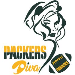 Diva Green Bay Packers Football Svg, Green Bay Packers Svg, NFL svg, NFL Logo Svg, Sport Team Svg Digital Download
