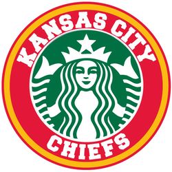 Starbucks Logo Team Chiefs Football Svg, Kansas City Chiefs Svg, NFL svg, NFL Logo Svg, Sport Team Svg Digital Download