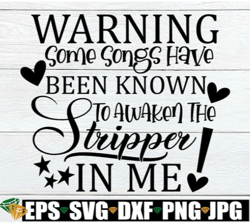 Warning Some Songs Have Been Known to Awaken The Stripper In Me, Adult Humor svg, Adult Dance, Stripper Song, Love Danci