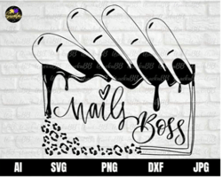 Leopard Nail Boss Svg, Nail Boss Svg, Nail Tech Svg, Nails Svg, Nails Svg, Nail Art, Nails Wall Art, Nails Tumbler, Wome