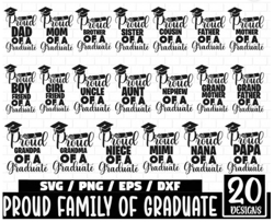 Proud Family Of Graduate SVG Bundle, Graduation Family Shirts Svg, Proud Graduate SVG, Family Graduation Svg, Graduation