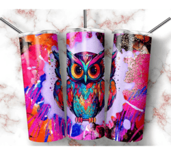 Colorful Owl 20 oz Tumbler Wrap
