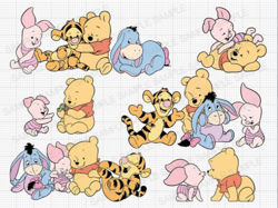 Baby Winnie the Pooh SVG Baby Piglet SVG Baby Tigger SVG Baby Eeyore Svg Baby Winnie the Pooh Cut Files Baby Winnie the