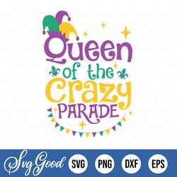 Queen Of The Crazy Parade Svg Svg, Mardi Gars Svg, Mardi Gras Beads, Design, Svg Cut File, Silhouette Cameo, Cricut