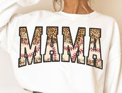Mama Baseball Varsity Png, Mama Baseball Embroidery Png, Baseball Mama Png, Leopard Mama Varsity Png, Baseball Embroider