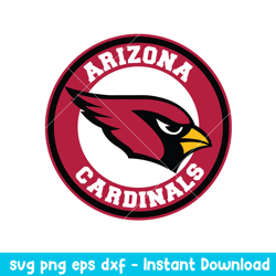 Arizona Cardinals Circle Logo Svg, Arizona Cardinals Svg, NFL Svg, Png Dxf Eps Digital File