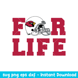 Arizona Cardinals For Life Svg, Arizona Cardinals Svg, NFL Svg, Png Dxf Eps Digital File