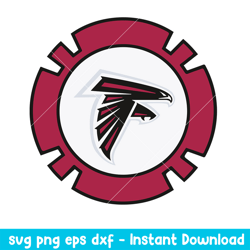 Atlanta Falcons Pocker Chip Svg, Atlanta Falcons Svg, NFL Svg, Png Dxf Eps Digital File