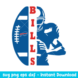 Buffalo Bills Playr Football Logo Svg, Buffalo Bills Svg, NFL Svg, Png Dxf Eps Digital File