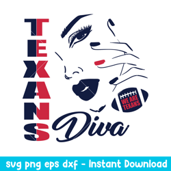 Diva Houston Texans Svg, Houston Texans Svg, NFL Svg, Png Dxf Eps  Digital File