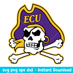 East Carolina Pirates Logo Svg, East Carolina Pirates Svg, NCAA Svg, Png Dxf Eps Digital File