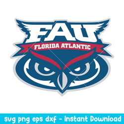 Florida Atlantic Owls Logo Svg, Florida Atlantic Owls Svg, NCAA Svg, Png Dxf Eps Digital File