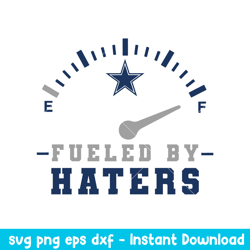 Fueled By Haters Dallas Cowboys Svg, Dallas Cowboys Svg, NFL Svg, Png Dxf Eps Digital File