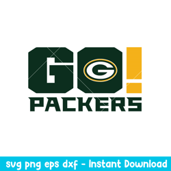 GO Green Bay Packers Svg, Green Bay Packers Svg, NFL Svg, Png Dxf Eps Digital File