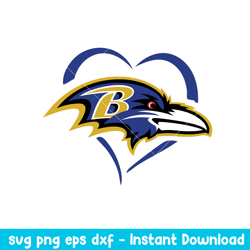Heart  Baltimore Ravens Svg, Baltimore Ravens Svg, NFL Svg, Png Dxf Eps Digital File